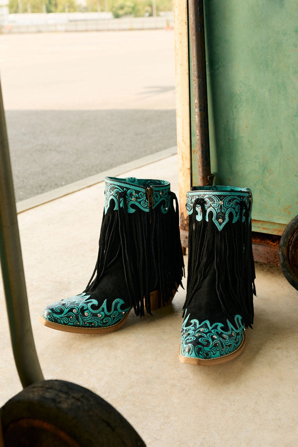 Myra Nashville Nights Twilight Handtooled Cowboy Boots with Swarovski Stones