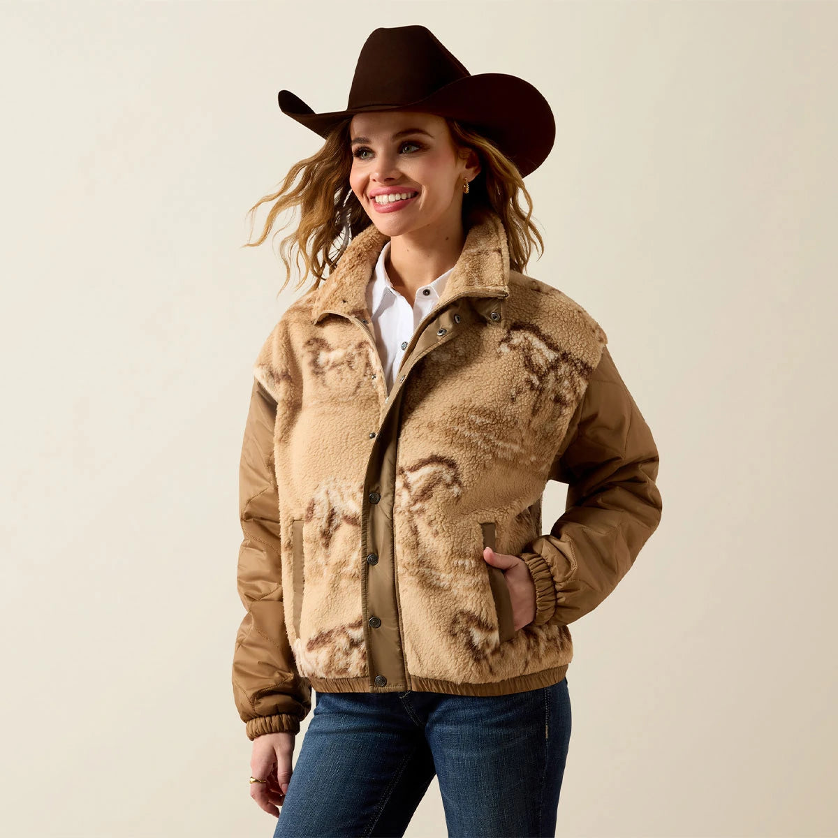 Ariat Women's Sherpa Fleece Jacket  Wild Horses
