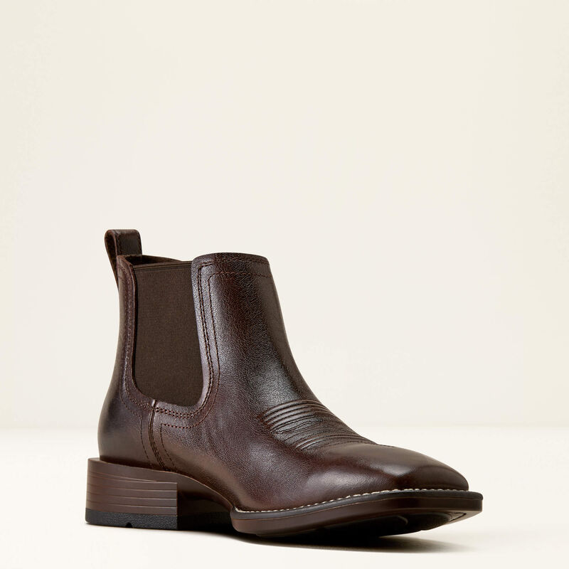 Ariat Booker Chelsea Wide Square Toe Western Boot Chocolate Chip