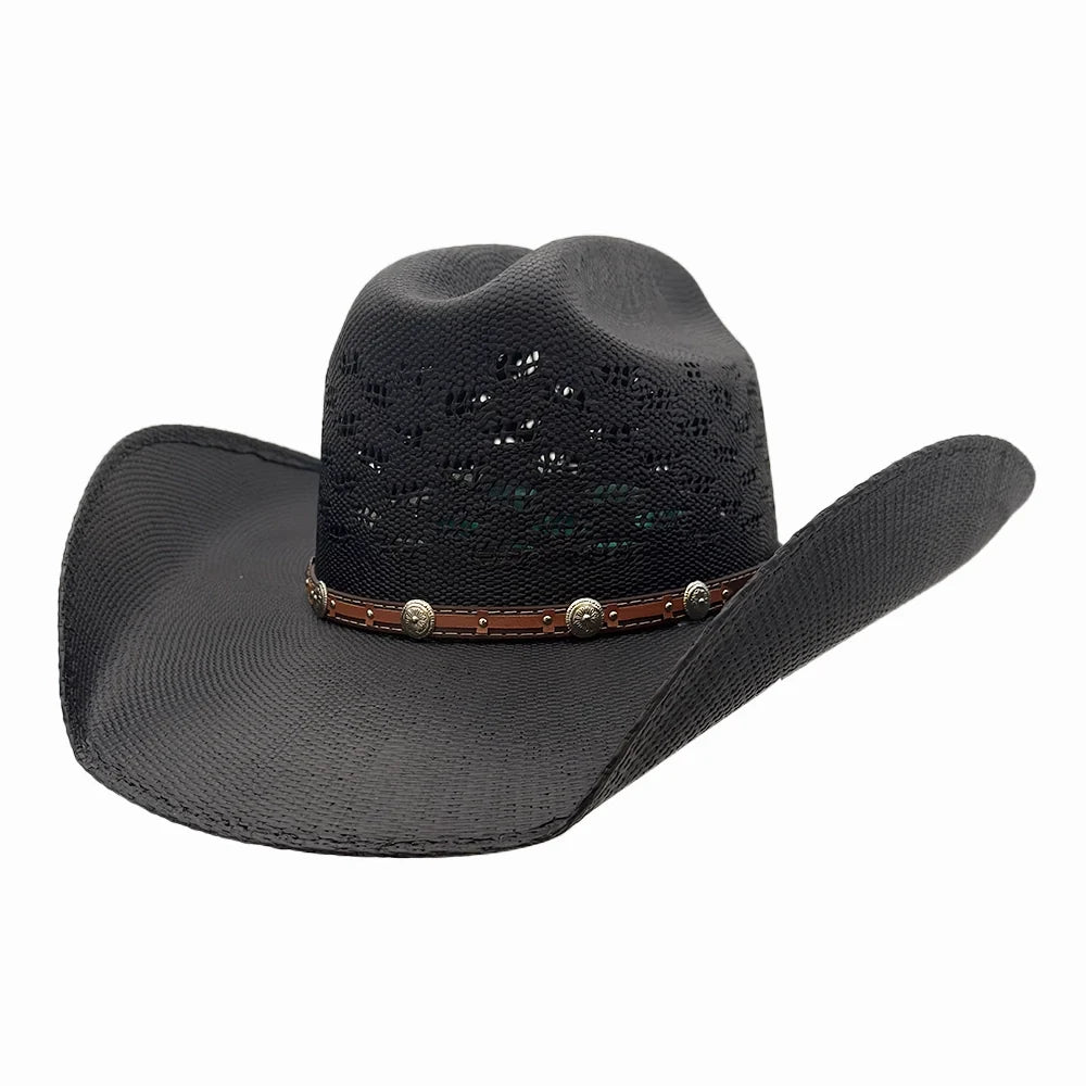 American Hat Makers Black Coyote Straw Cowboy Hat