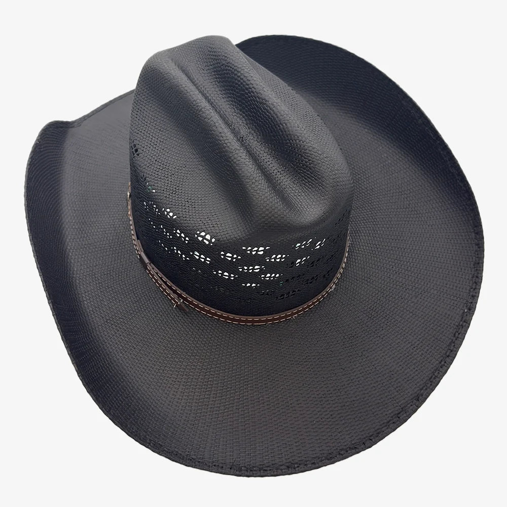American Hat Makers Black Coyote Straw Cowboy Hat