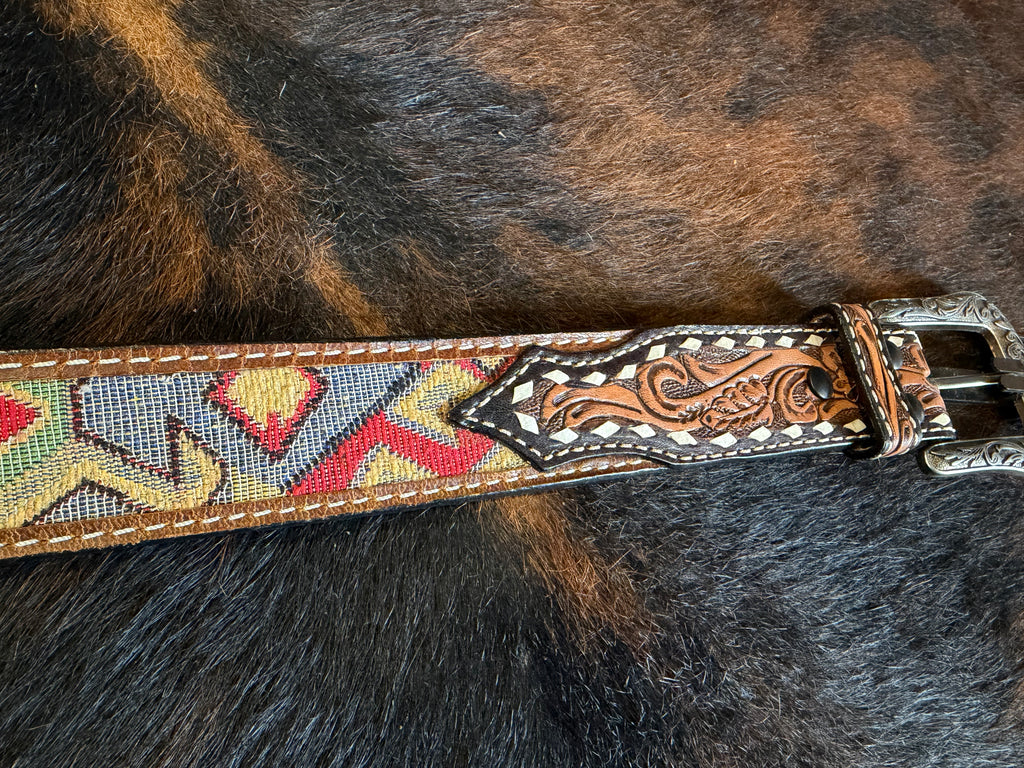 Angel Ranch Hand Tooled Western Belt