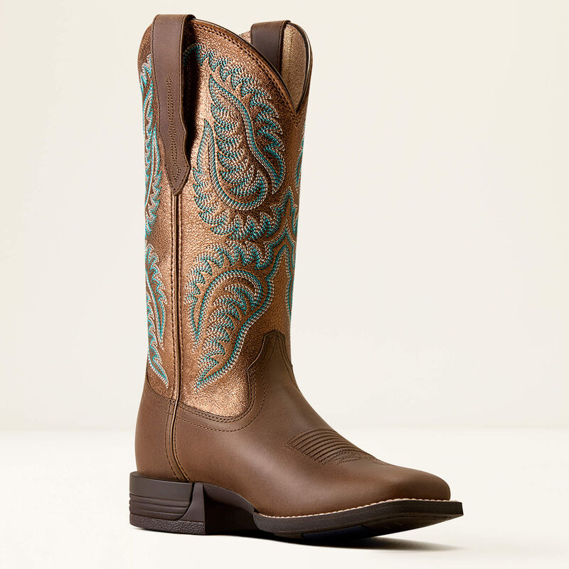 Ariat Cattle Caite Wide Square Toe Western Boot Mocha Dust