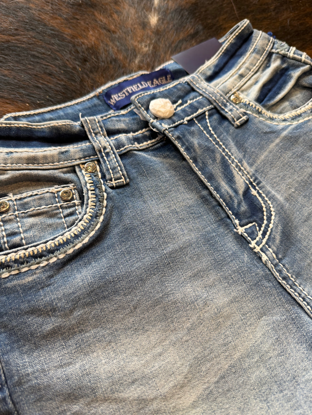 Westfield Eagle Denim Shorts Floral Longhorn