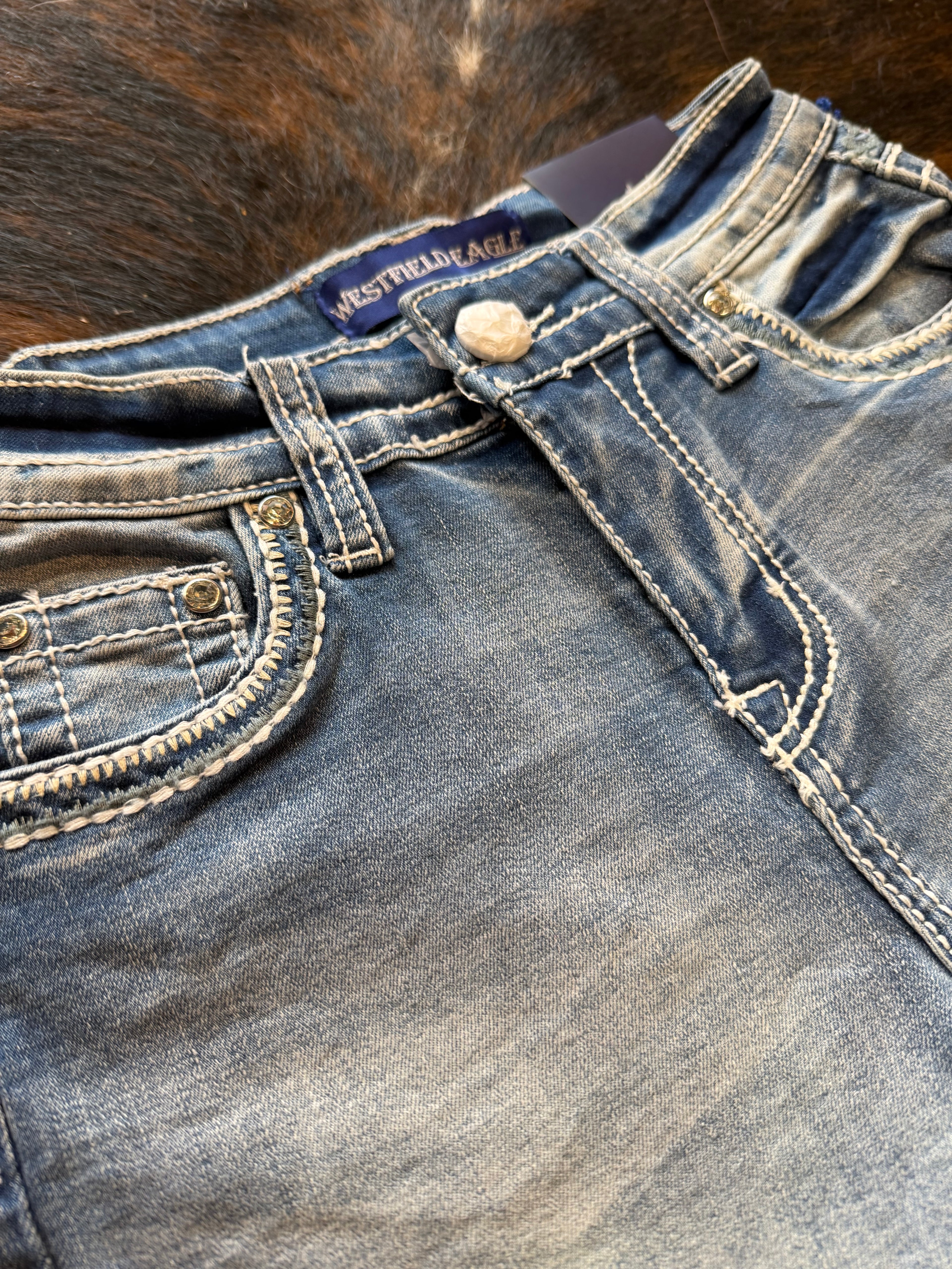 Westfield Eagle Denim Shorts Floral Longhorn