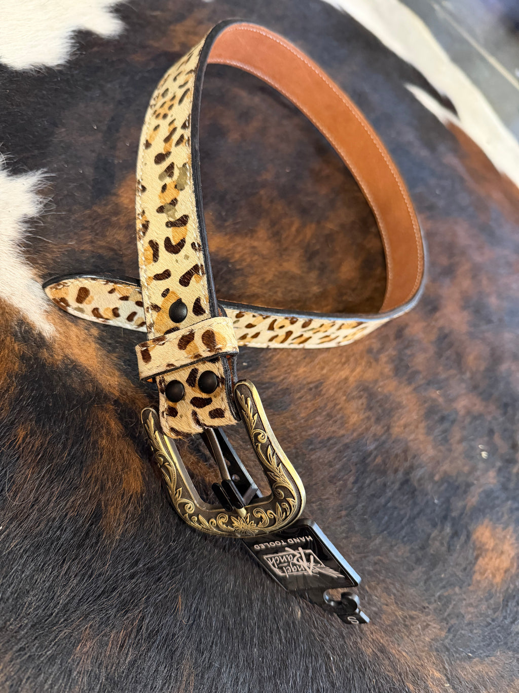 Angel Ranch Leopard Hair On Western Belt