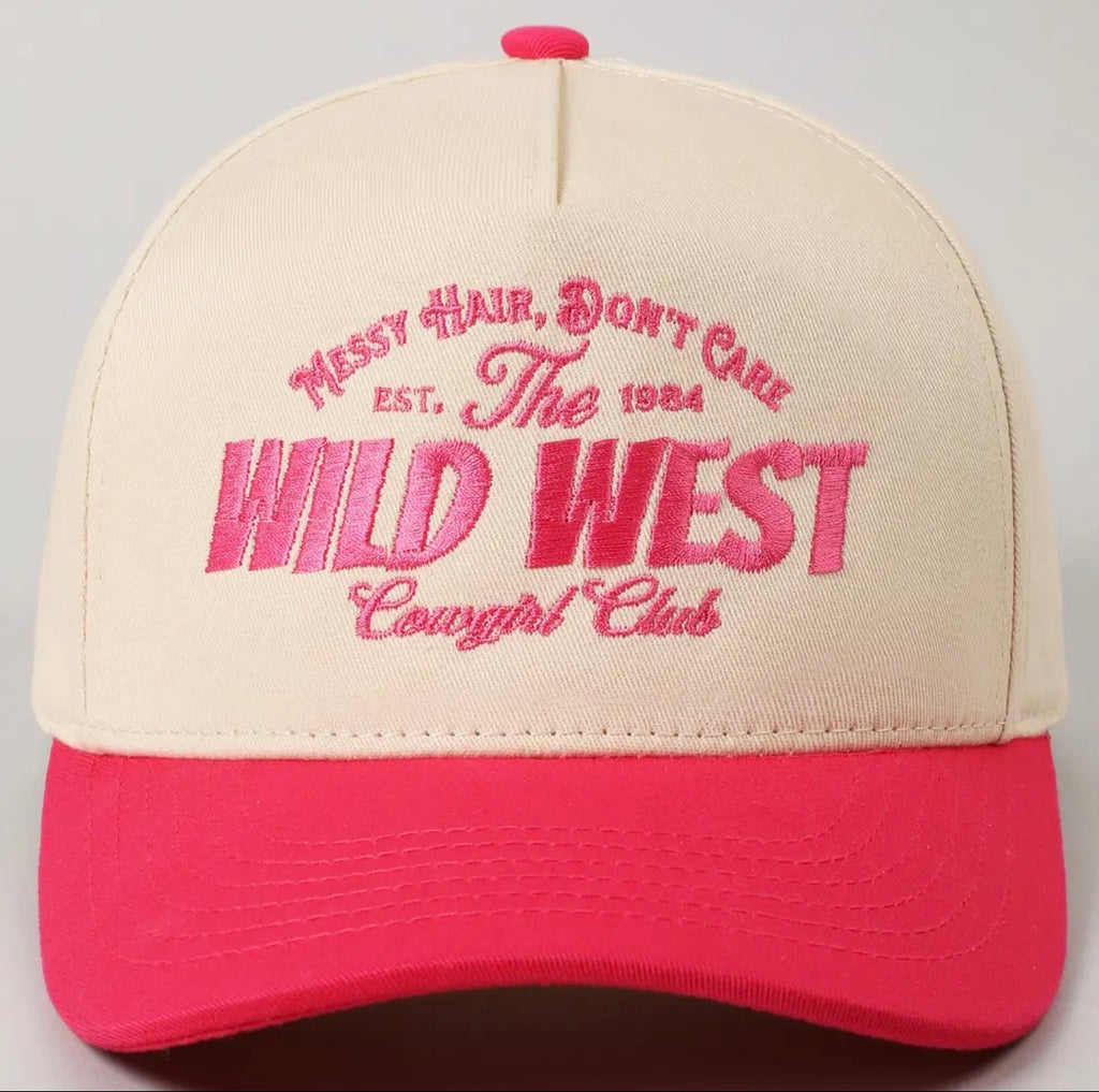 Messy Hair Wild West Cap Pink