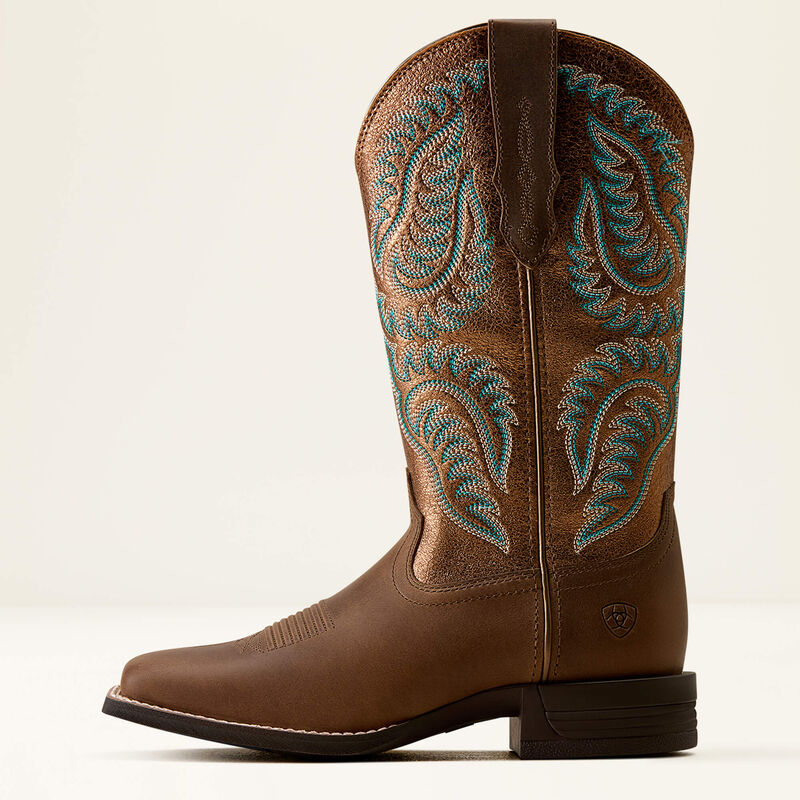 Ariat Cattle Caite Wide Square Toe Western Boot Mocha Dust