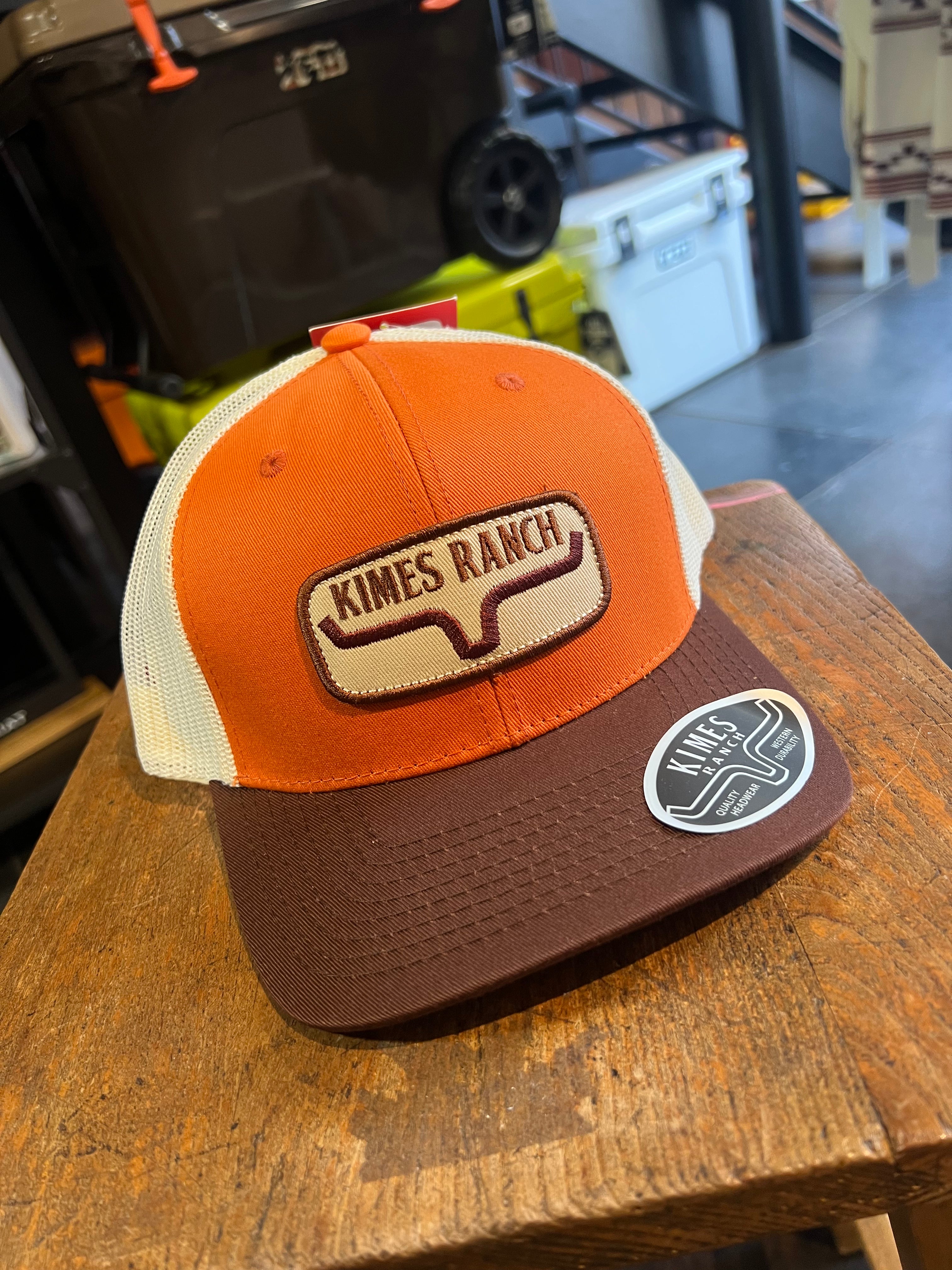 Kimes Ranch Orange / Brown Trucker Cap