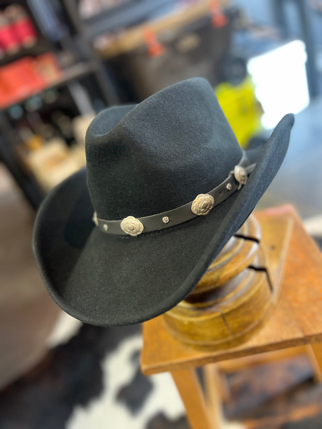 Black Wool Felt Crushable Cowboy Hat