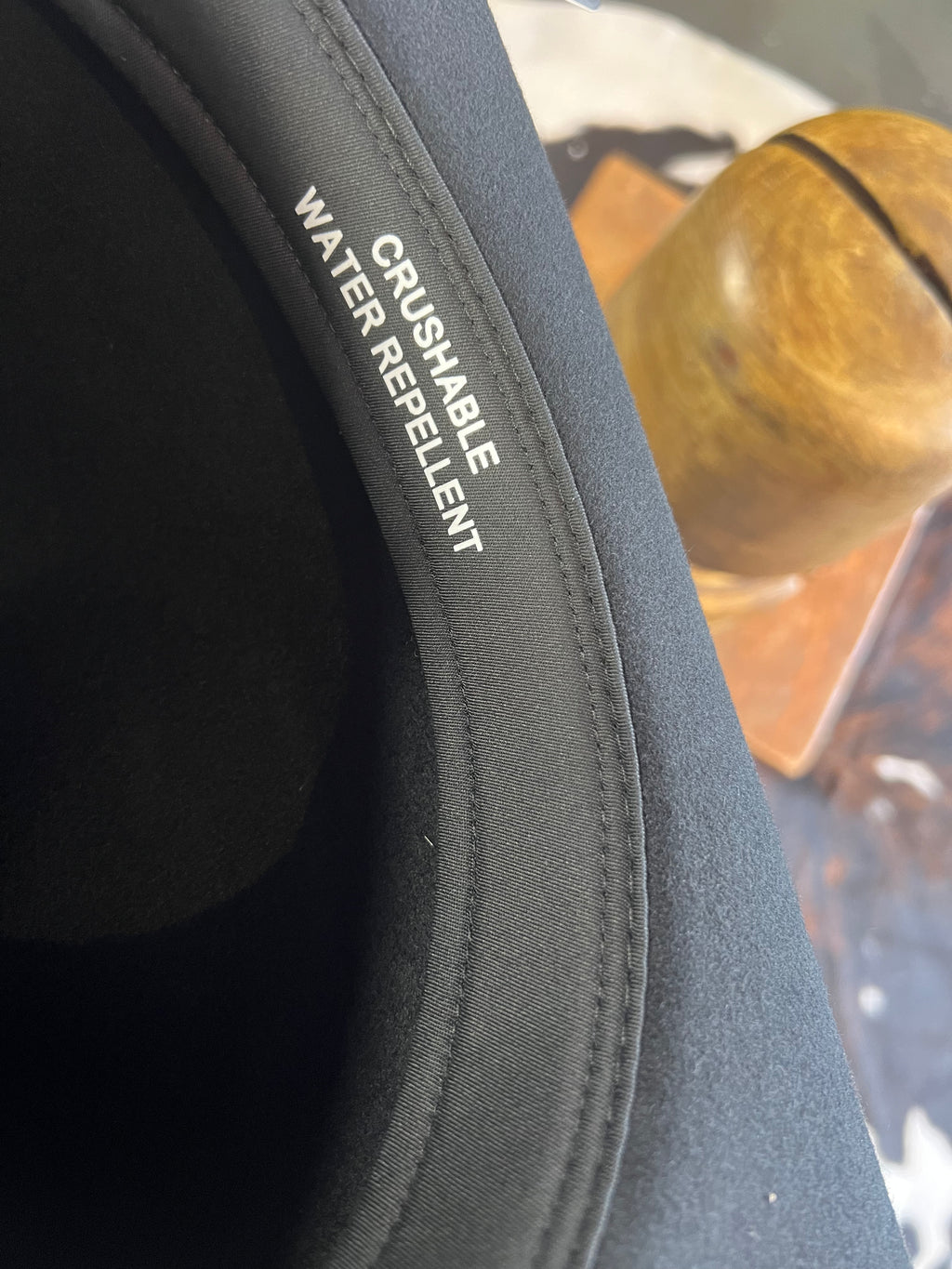 Black Wool Felt Crushable Cowboy Hat