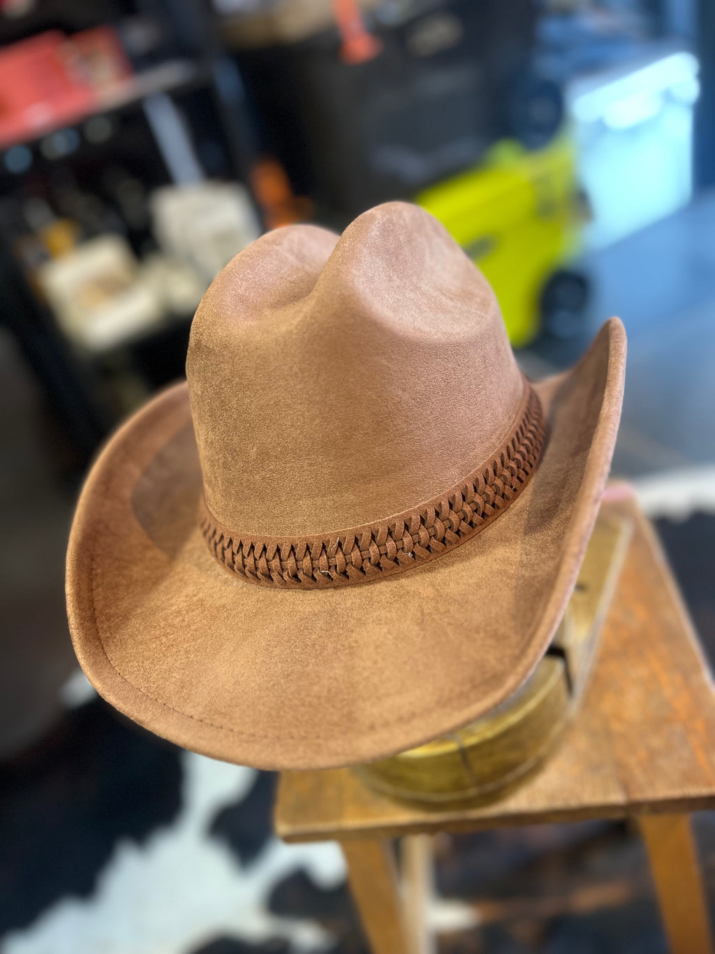 Suede One Size Adjustable Brown Cowboy Hat