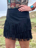 Sterling Kreek Fort Worth Fringe Skort BLACK
