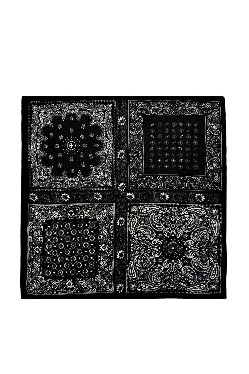 Block Print Paisley Wild Rag Banana Black